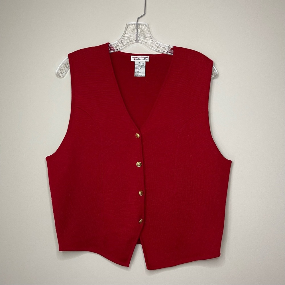 Talbots Red Sleeveless Sweater Vest